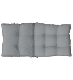 Coussins de chaise à dossier bas lot de 2 gris tissu oxford