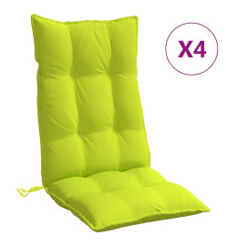 Coussins de chaise à dossier haut lot de 4 vert vif