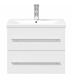 Armoire lavabo de salle de bain avec bassin intégré blanc