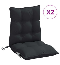 Coussins de chaise à dossier bas lot de 2 noir tissu oxford