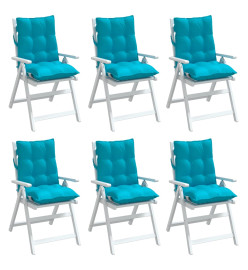 Coussins de chaise à dossier bas lot de 6 turquoise