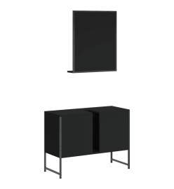 Ensemble d'armoires de salle de bain 2 pcs noir bois ingénierie