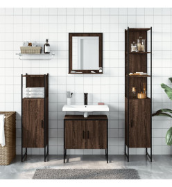 Ensemble d'armoires de salle de bain 4 pcs chêne marron