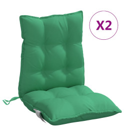 Coussins de chaise à dossier bas lot de 2 vert tissu oxford