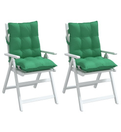 Coussins de chaise à dossier bas lot de 2 vert tissu oxford