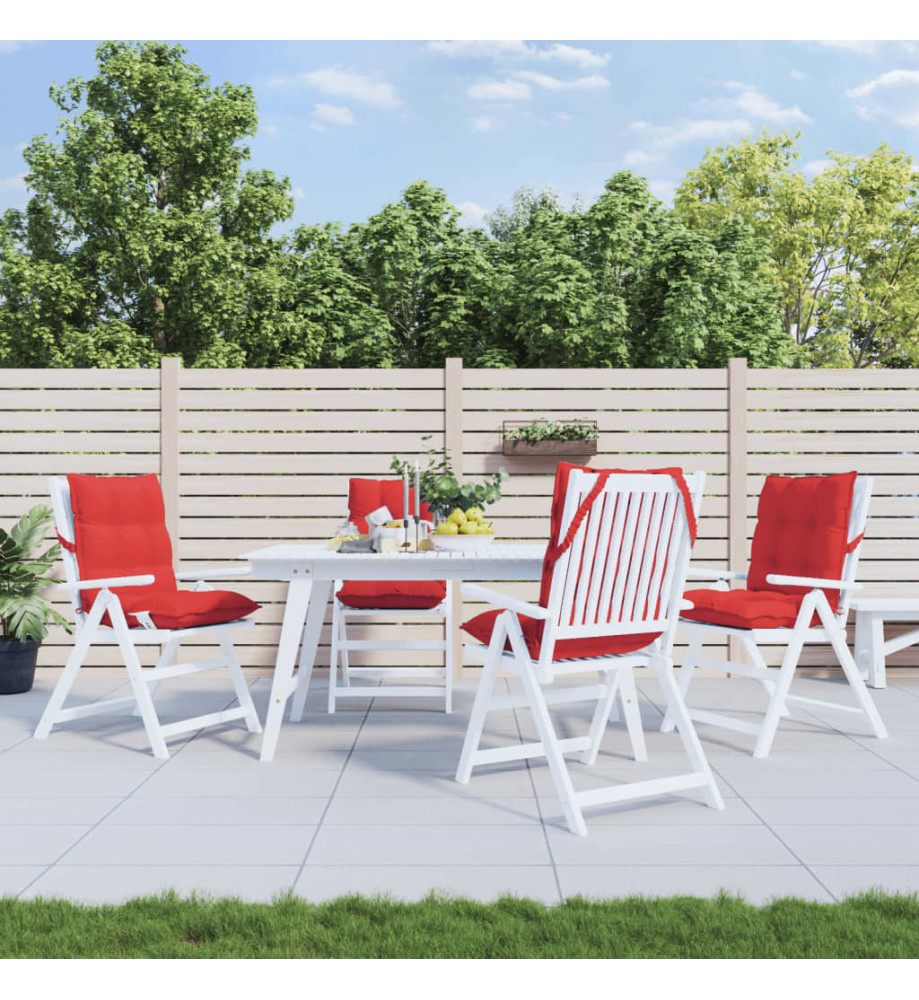 Coussins de chaise à dossier bas lot de 4 rouge tissu oxford Coussins de chaise à dossier bas lot de 4 rouge tissu oxford