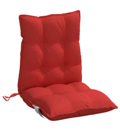 Coussins de chaise à dossier bas lot de 4 rouge tissu oxford