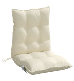 Coussins de chaise à dossier bas lot de 4 crème tissu oxford