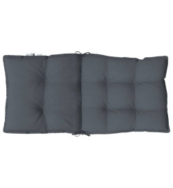 Coussins de chaise à dossier bas lot de 2 anthracite