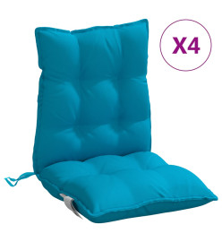 Coussins de chaise à dossier bas lot de 4 bleu clair