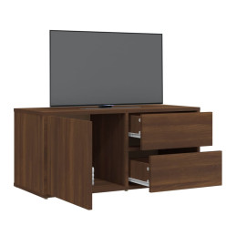 Meuble TV Chêne marron 80x34x36 cm Bois d'ingénierie