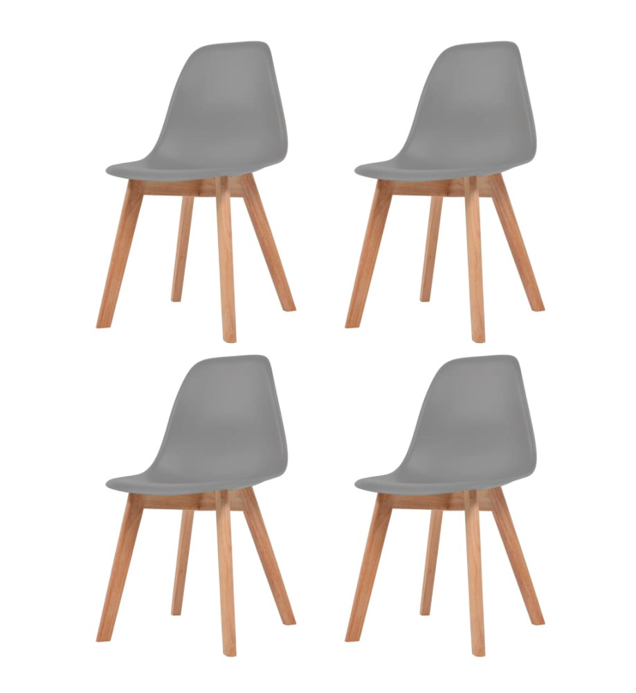 Chaises à manger lot de 4 Gris Plastique