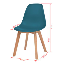 Chaises à manger lot de 2 turquoise plastique