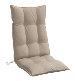 Coussins de chaise à dossier haut lot de 4 taupe tissu oxford