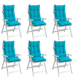 Coussins de chaise à dossier haut lot de 6 turquoise