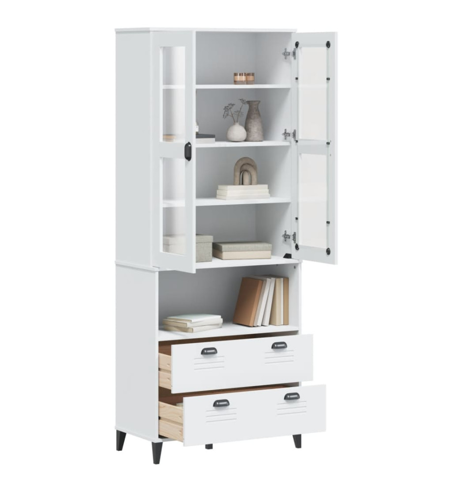 Buffet VIKEN blanc 80x40x200 cm bois massif de pin Buffet VIKEN blanc 80x40x200 cm bois massif de pin