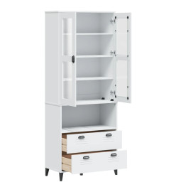 Buffet VIKEN blanc 80x40x200 cm bois massif de pin