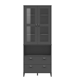 Buffet VIKEN gris anthracite 80x40x200 cm bois massif de pin
