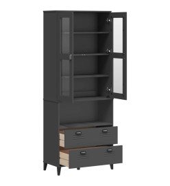 Buffet VIKEN gris anthracite 80x40x200 cm bois massif de pin