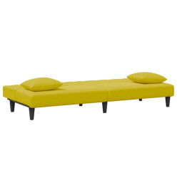 Ensemble de canapés 2 pcs avec coussins jaune velours