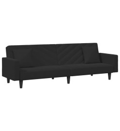 Ensemble de canapés 2 pcs avec coussins noir velours