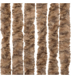 Rideau anti-mouches beige et marron foncé 100x200 cm chenille