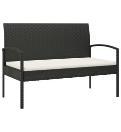 Banc de jardin avec coussin noir 105 cm résine tressée