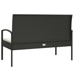 Banc de jardin avec coussin noir 105 cm résine tressée