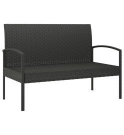 Banc de jardin avec coussin noir 105 cm résine tressée