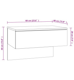 Table de chevet murale Blanc brillant