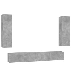 Ensemble de meubles TV 4 pcs Gris béton Aggloméré