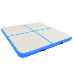 Tapis gonflable de gymnastique avec pompe 200x200x20cm PVC Bleu