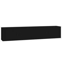 Meubles TV muraux 2 pcs noir 100x34,5x40 cm