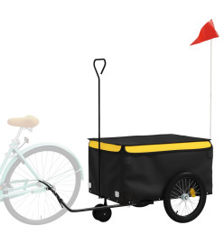 Remorque de vélo noir et jaune 30 kg fer