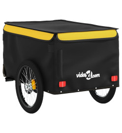 Remorque de vélo noir et jaune 30 kg fer