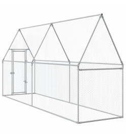 Cage pour poules argenté 400x100x190 cm acier galvanisé