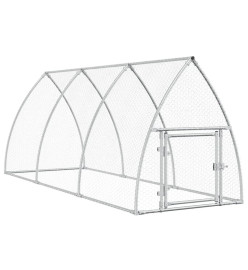 Cage pour poules argenté 300x105x120 cm acier galvanisé