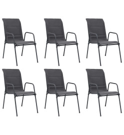 Mobilier de salle à manger d'extérieur 7 pcs Acier Anthracite