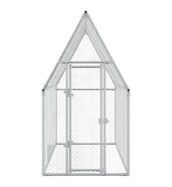 Cage pour poules argenté 200x100x190 cm acier galvanisé