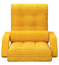 Chaise pliable de sol avec fonction de lit Jaune moutarde Tissu