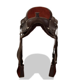 Selle, bridon et col de poitrine Cuir véritable 16 po Marron