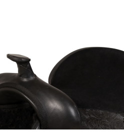 Selle, bridon et col de poitrine Cuir véritable 13 po Noir