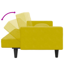 Ensemble de canapés 2 pcs avec coussins jaune velours