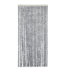 Rideau anti-mouches gris et noir et blanc 100x200 cm chenille