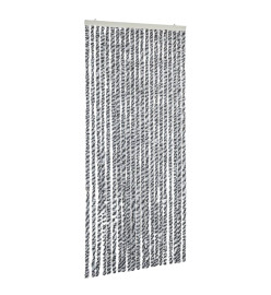 Rideau anti-mouches gris et noir et blanc 90x200 cm chenille