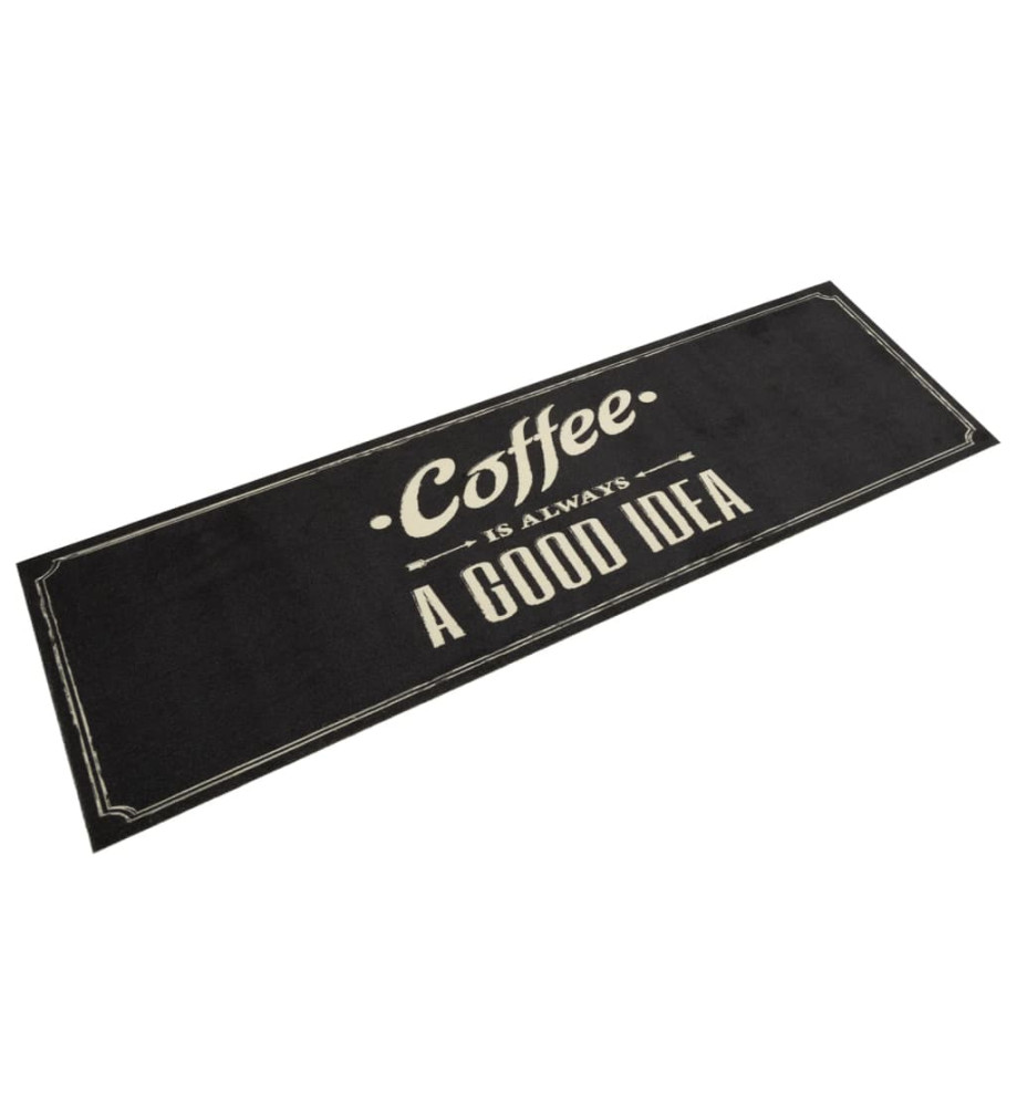 Tapis de cuisine lavable texte Coffee 45x150 cm velours