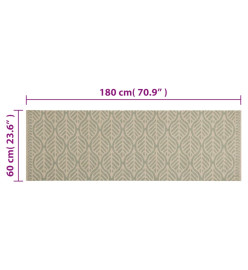 Tapis de cuisine lavable impression feuilles 60x180 cm velours