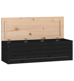 Boîte de rangement Noir 109x36,5x33 cm Bois massif de pin