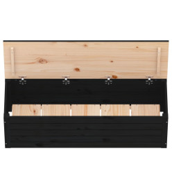 Boîte de rangement Noir 109x36,5x33 cm Bois massif de pin