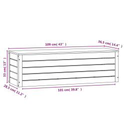 Boîte de rangement Noir 109x36,5x33 cm Bois massif de pin